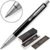 Ручка шариковая PARKER Vector Standard Black CT , корпус черный, детали из нержавеющей стали, синяя 2 Ручка шариковая PARKER Vector Standard Black CT , корпус черный, детали из нержавеющей стали, синяя