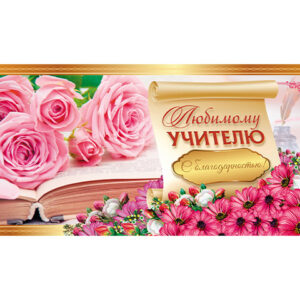Конверт для денег с присыпкой №00147 Дорогому УЧИТЕЛЮ!