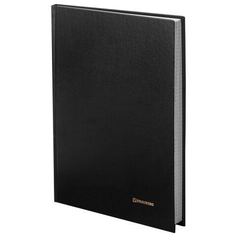 Книга учета 96 л., клетка, твердая, бумвинил, блок офсет, А4 (200х290 мм), Brauberg, черная, 130223 1 Книга учета 96 л., клетка, твердая, бумвинил, блок офсет, А4 (200х290 мм), Brauberg, черная, 130223