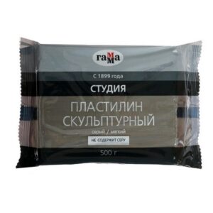 Пластилин скульптурный Гамма Студия , серый, мягкий, 0,5кг