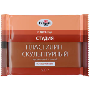 Пластилин скульптурный Гамма Студия , терракотовый, мягкий, 0,5кг