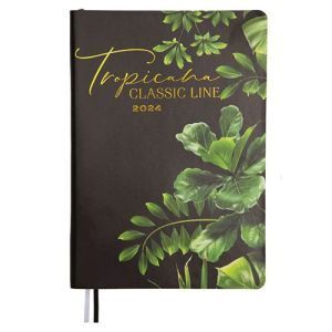 Ежедневник 2025 А5 145*205мм искусственная кожа deVente 168л Tropicana черный, линия, поролон, б 1 Ежедневник 2025 А5 145*205мм искусственная кожа deVente 168л Tropicana черный, линия, поролон, б
