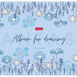 Альбом для рисования ХАТБЕР А4 32 л. Wonderful Flowers , скоба (079729)