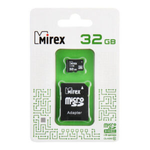 Карта памяти Mirex microSDHC 32GB, Class 10, с адаптером