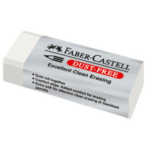 Ластик прямоугольный 61*21*12 Dust Free каучук держатель картон Faber-Castell 187120 белый