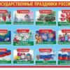 Плакат Государственные праздники России 6000222 3 Плакат Государственные праздники России 6000222