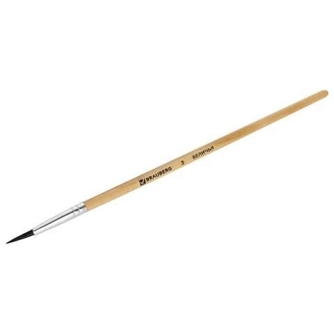 Кисть BRAUBERG беличья, круглая, №3, 200180 1 Кисть BRAUBERG беличья, круглая, №3, 200180