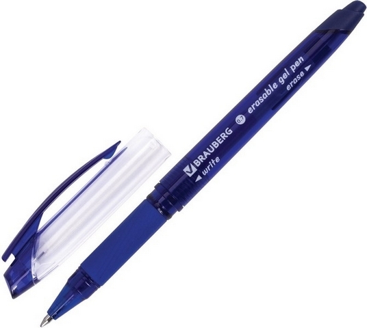 Ручка стираемая гелевая с грипом Brauberg X-ERASE , синяя, корпус синий, узел 0,7 мм, линия письма 0,35 мм, с 1 Ручка стираемая гелевая с грипом Brauberg X-ERASE , синяя, корпус синий, узел 0,7 мм, линия письма 0,35 мм, с
