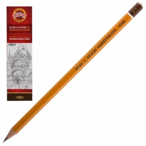 Карандаш 5В деревянный шестигранный заточенный KOH-I-NOOR 15005В 1 Карандаш 5В деревянный шестигранный заточенный KOH-I-NOOR 15005В