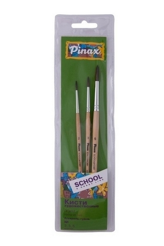 Набор кистей 3шт (Пони круглые №2,3,5) School&Hobby Pinax 529993 1 Набор кистей 3шт (Пони круглые №2,3,5) School&Hobby Pinax 529993