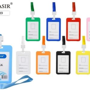 Бейдж Basir 54*85мм зажим с лентой, вертикальный, цветной ассорти (без возможности выбора цвета)
