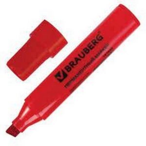 Маркер перманентный Brauberg JUMBO , КРАСНЫЙ, ШИРОКАЯ ЛИНИЯ ПИСЬМА, скошенный наконечник, 3-10 мм, 151226