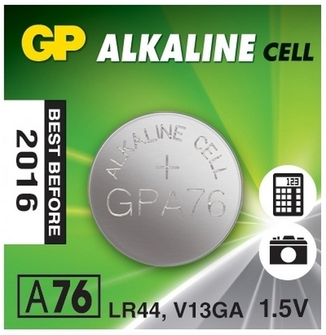 Батарейка LR44 G13/LR1154/357A/A76 BL10 Alkaline 1.5V GP 1 Батарейка LR44 G13/LR1154/357A/A76 BL10 Alkaline 1.5V GP