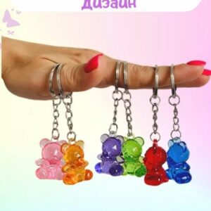 Брелок Мишка разноцветный, 12шт в пакете в ассортименте, цена за 1шт 5,5х3,5х2см KYC-167