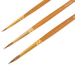 Кисть, колонок, круглая, №1, короткая ручка, дерево, Pinax, 431001