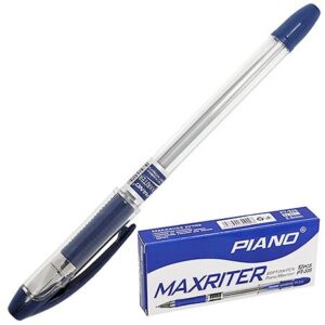 Ручка шариковая Piano Maxriter синяя 0,5мм резиновый держатель, игольчатый пишущий узел, чернила на