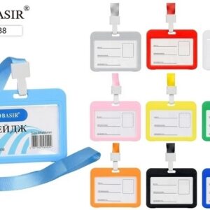 Бейдж Basir 85*54мм зажим с лентой, горизонтальный, цветной ассорти (без возможности выбора цве