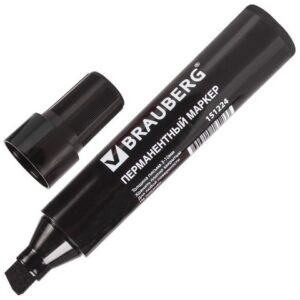 Маркер перманентный Brauberg JUMBO , ЧЕРНЫЙ, ШИРОКАЯ ЛИНИЯ ПИСЬМА, скошенный наконечник, 3-10 мм, 151224