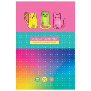 Записная книжка А5 80л. BG Яркие коты , матовая ламинация, выб. лак, блок в точку