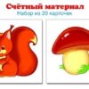 Счетный материал. Набор из 20 карточек Белочки, грибы 978-5-9949-1123-5 2 Счетный материал. Набор из 20 карточек Белочки, грибы 978-5-9949-1123-5