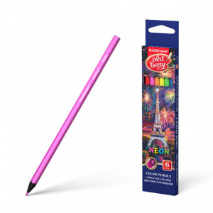 Карандаши цветные 6цв ErichKrause ArtBerry Neon шестигранные 39424 европодвес картонная упаковка