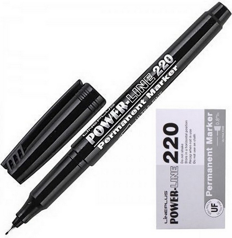 Маркер перманентный пулевидный капиллярный 0,5мм Line Plus 220 (200UF)/PER-200UF черный 1 Маркер перманентный пулевидный капиллярный 0,5мм Line Plus 220 (200UF)/PER-200UF черный