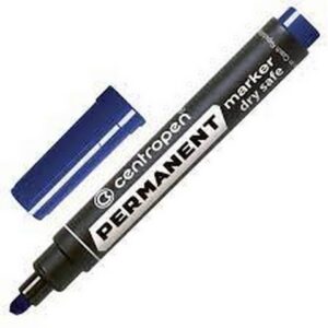 Маркеры перманентный скошенный, 2,5мм, цвет синий Centropen 8516/01-06