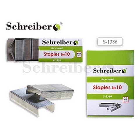 Скобы №10 Schreiber оцинкованные, до 20л, 1000шт 1 Скобы №10 Schreiber оцинкованные, до 20л, 1000шт