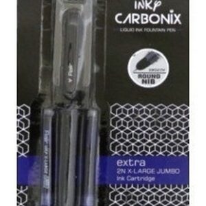 Ручка перьевая FLAIR CARBONIX INKY , пластик, с 2мя капсулами XL в блистере, синяя F-1365 BL/син.)