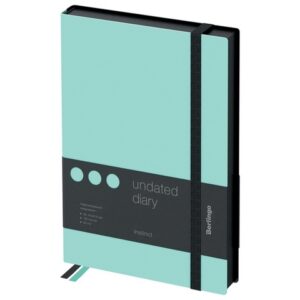 Ежедневник недатир. A5, 136л., кожзам, Berlingo Instinct , черный/мятный, с резинкой