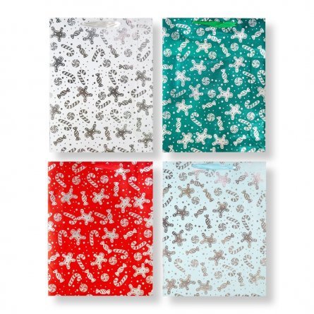Пакет подарочный бумажный Alingar, (L+) 25,5х33,5х8,5 см, С Новым годом! , ламинация, тиснение фольга, ассорти, AL5788 1 Пакет подарочный бумажный Alingar, (L+) 25,5х33,5х8,5 см, С Новым годом! , ламинация, тиснение фольга, ассорти, AL5788