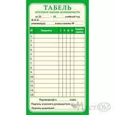 Табель итоговых оценок4 1 Табель итоговых оценок4