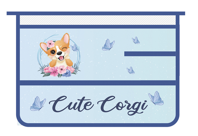 Папка для труда А4 ПЧЕЛКА ПТР-2 Cute Corgi пластик.,на молн. 1 Папка для труда А4 ПЧЕЛКА ПТР-2 Cute Corgi пластик.,на молн.