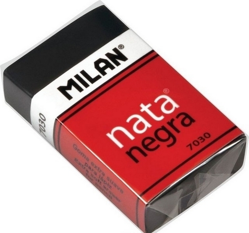 Ластик Milan Nata negra 50*23*10мм, черный, пластиковый 1 Ластик Milan Nata negra 50*23*10мм, черный, пластиковый
