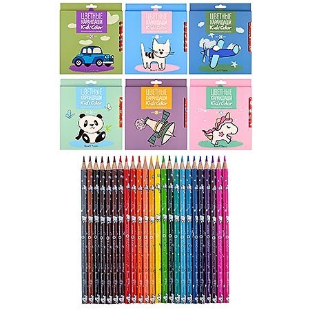 Карандаши BV KidsColor 18цв круглые дерево 1 Карандаши BV KidsColor 18цв круглые дерево