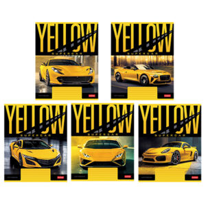 Тетрадь 18л клетка Hatber YELLOWsupercar 18Т5В1 ассорти 5 видов