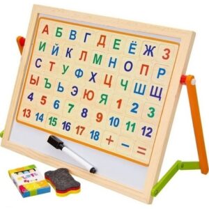 Доска магнитно-маркерная Alingar 250х350 мм, алфавит, магнитный алфавит, маркер с губкой, 2 магнита, ассорти, AL6554