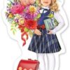 Плакат Девочка в школьной форме с цветами 0801157 3 Плакат Девочка в школьной форме с цветами 0801157