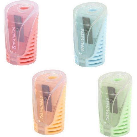 Точилка с контейнером BRAUBERG CELL PASTEL , пастельные цвета ассорти, 272503 1 Точилка с контейнером BRAUBERG CELL PASTEL , пастельные цвета ассорти, 272503
