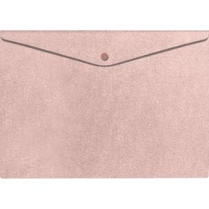 Папка-конверт на кноп А5 (180*240мм) 0,35мм deVENTE Glitter Shine песок 3071065 розовый