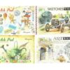 Альбом для рисования А5, акварельная бумага 200 г., склейка, ассорти 2 дизайна 2 Альбом для рисования А5, акварельная бумага 200 г., склейка, ассорти 2 дизайна