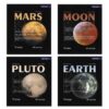 Тетрадь 48л., А5, клетка, Alingar Planets , скрепка, мелованый картон ( стандарт), блок офсет, 5 дизайнов в пленке, AL9951 3 Тетрадь 48л., А5, клетка, Alingar Planets , скрепка, мелованый картон ( стандарт), блок офсет, 5 дизайнов в пленке, AL9951