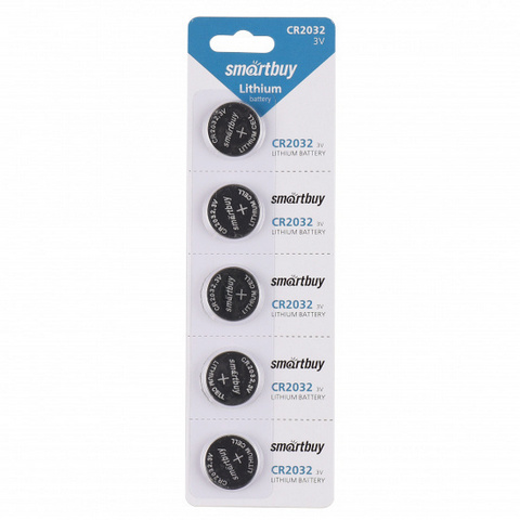 Батарейка CR2032 Smartbuy литий 5*BL (SBBL-2032-5B) 1 Батарейка CR2032 Smartbuy литий 5*BL (SBBL-2032-5B)