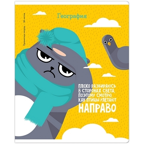 Тетрадь предметная 48л. ArtSpace Котоцинизм - География, ТВИН-лак 1 Тетрадь предметная 48л. ArtSpace Котоцинизм - География, ТВИН-лак