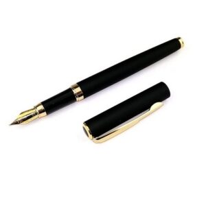 Ручка перьевая FLAIR GOLDEN EVE , черный метал. корпус, цв.чернил синий (F-1061/перо)