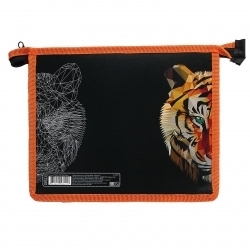 Папка для тетрадей, А5, картон, пластик, на молнии сверху, для мальчиков, Wild Tiger, КОКОС, 215205 1 Папка для тетрадей, А5, картон, пластик, на молнии сверху, для мальчиков, Wild Tiger, КОКОС, 215205