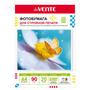 Фотобумага А4 090г/м2 100л. глянцевая односторонняя deVente