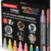 Маркеры меловые CHALK LIQUID MARKER, МЕТАЛЛИК, НАБОР 8 ЦВЕТОВ, 3 мм, стираемые, BRAUBERG CHALK , 152599 2 Маркеры меловые CHALK LIQUID MARKER, МЕТАЛЛИК, НАБОР 8 ЦВЕТОВ, 3 мм, стираемые, BRAUBERG CHALK , 152599