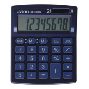 Калькулятор настольный 8 разрядов deVENTE DD-3308B 127*105*22мм двойное питание 4031330 синий